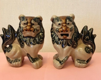 Shisa Side Standing Guardian Lion from Okinawa Ryukyu Japan Traditional figurine