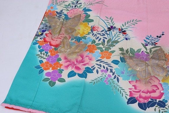 Furisode Kimono, Silk Furisode, Floral Kimono, We… - image 5