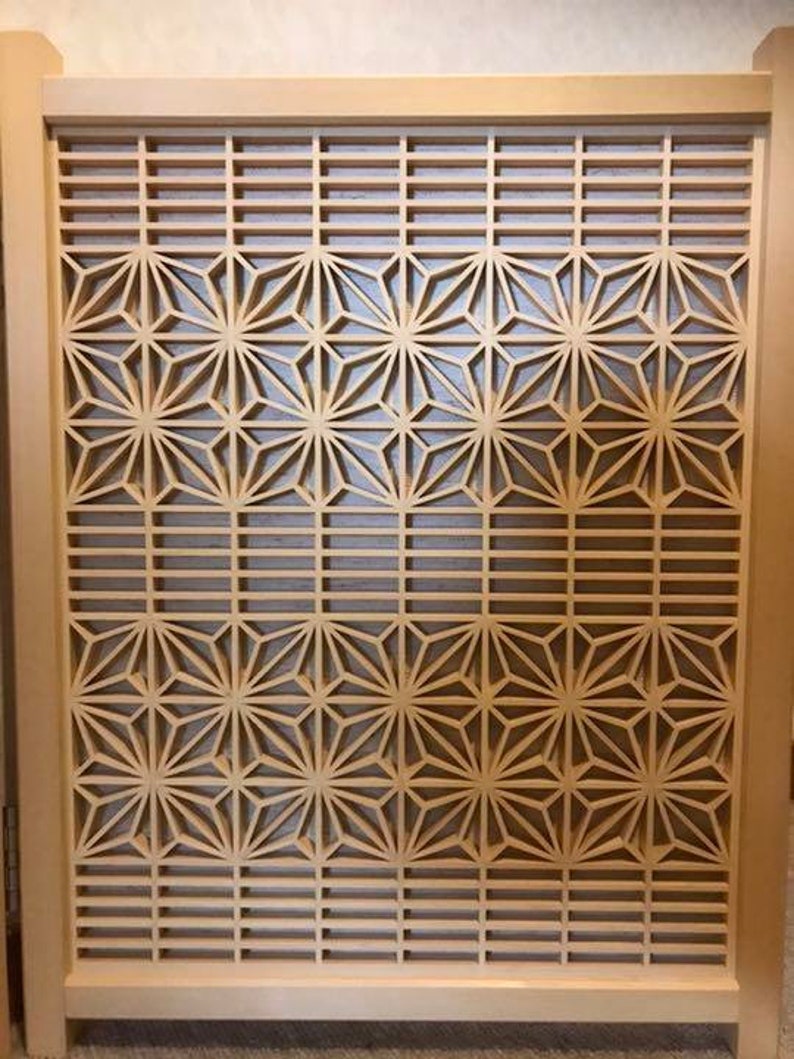 Kumiko window screen Wooden Carving Japanese Partition Etsy
