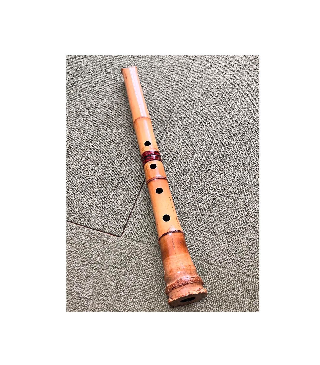 Japanese Instrument Shakuhachi Vertical Bamboo Flute 19inch With Sign Etsy
