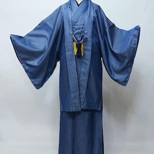 Large Mens Kimono Set, Mens Kimono ensemble, Mens Kimono Jacket, Mens Haori, Samurai Kimono, Japanese dress mens, Japanese robe mens,
