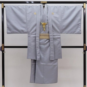 Mens Kimono Set, Mens Kimono ensemble, Mens Kimono Jacket, Mens Haori, Japanese dress mens, Japanese robe mens, Mens Gray Kimono,