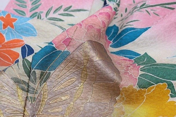 Furisode Kimono, Silk Furisode, Floral Kimono, We… - image 3