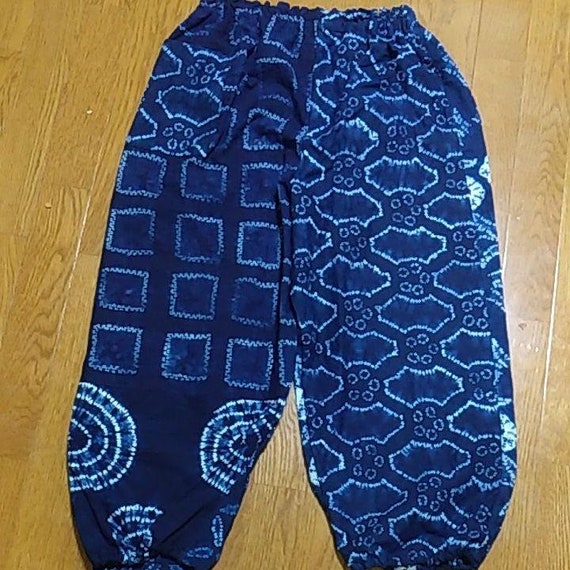 Mompe Pants, Vintage kimono pants, Aizome, Japanes