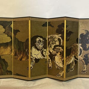 Japanese small panel folding screen Byobu stand