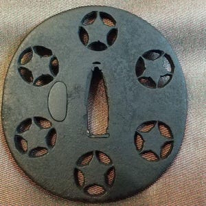 TSUBA, samurai sword, sword guard, Wave, koshirae, katana, wakizashi, Japanese katana, Japanese Tsuba, Japanese paperweight,