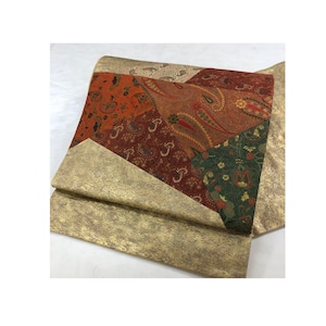 Obi Belt Kimono, Gold Obi, Silk Obi Belt, Vintage Obi, Japanese Fabric, Gold Obi Silk, Fukuro Obi, Gold Obi Sash, Zen