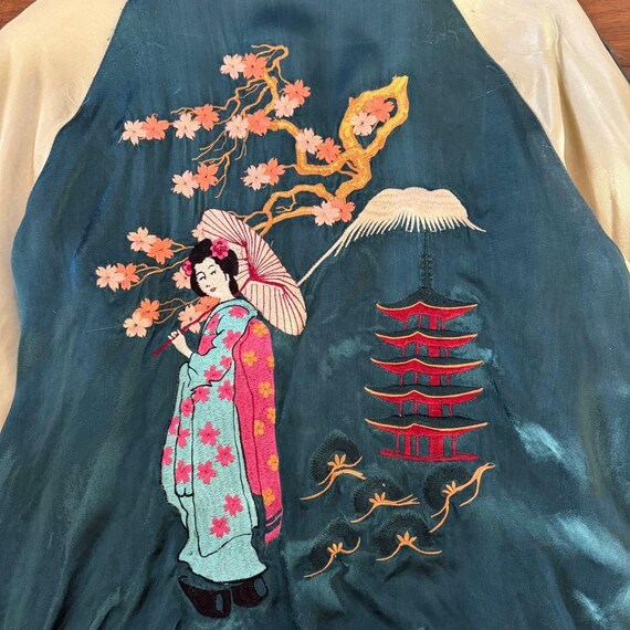 Souvenir Jacket Rayon Unisex M Kyoto Japan Yakuza Sukajyan