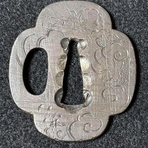 TSUBA, samurai sword, sword guard, Wave, koshirae, katana, wakizashi, Japanese katana, Japanese Tsuba, Japanese paperweight,