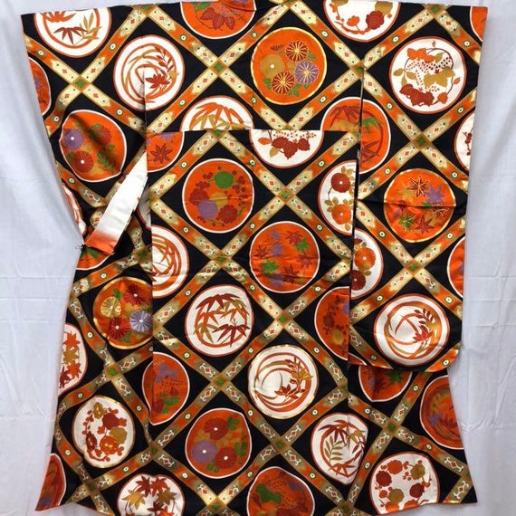 Furisode Kimono Black, Silk Furisode, Wedding Kimo