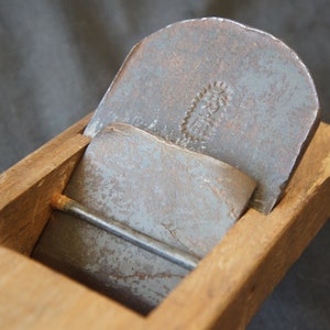 Japanese Antique Wood Planer with Sign Carpenter Tool Blade 60mm, Japanese Tool, Antique Tool,
