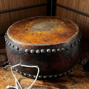 Japanese Instrument small drum high Class Kabuki Dancing Leather Skin