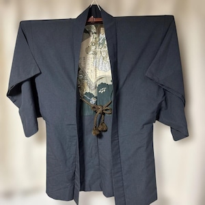 Mens Silk Kimono, Mens Gray Kimono Jacket, Mens Kimono Jacket, Samurai Kimono, Men&#39;s kimono, Japanese robe mens, Haori, Japanese jacket,