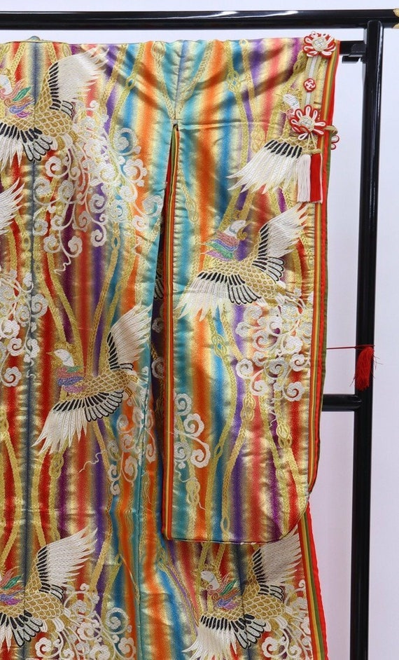 Embroidered Uchikake, Wedding Kimono Peacock, Jap… - image 5