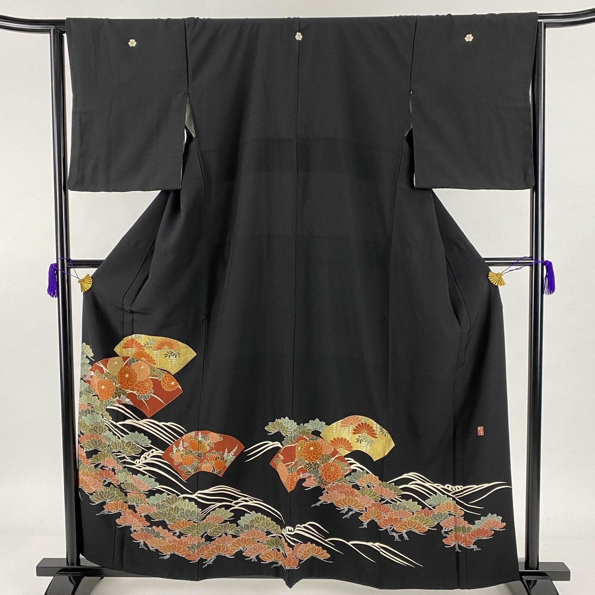 Tomesode Black Kimono Sagara Embroidery Embroidery Kimono | Etsy