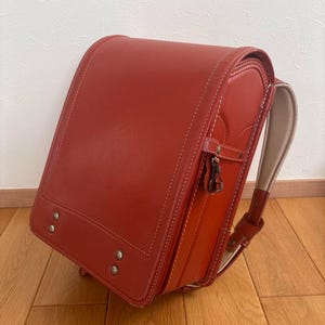 Cowhide Leather Randoseru, school Bag Randoseru, Japanese Randoseru, Orange backpack, lightweight Randoseru, lightweight backpack,