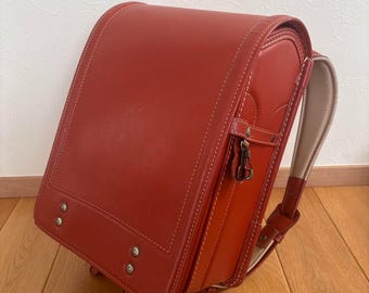 Cowhide Leather Randoseru, school Bag Randoseru, Japanese Randoseru, Orange backpack, lightweight Randoseru, lightweight backpack,