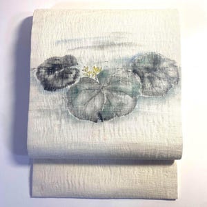 Obi Belt Kimono, White Obi, Silk Obi Belt, Vintage Obi, Japanese Fabric, White Obi Silk, Nagoya Obi, White Obi Sash, Zen