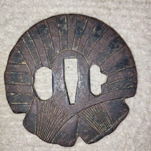 TSUBA, samurai sword, sword guard, Wave, koshirae, katana, wakizashi, Japanese katana, Japanese Tsuba, Japanese paperweight,