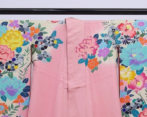 Furisode Kimono, Silk Furisode, Floral Kimono, We… - image 4