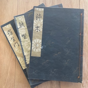 Antique Japanese calligraphy ink Books Art Set of three