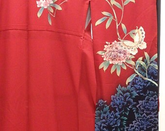 (あ782)超豪華✨アンティーク振袖㊗️青緑の荒波文様 菊手刺繍 ③点セット あ782)超豪華✨アンティーク振袖㊗️青緑の荒波文様 菊手刺繍 ③