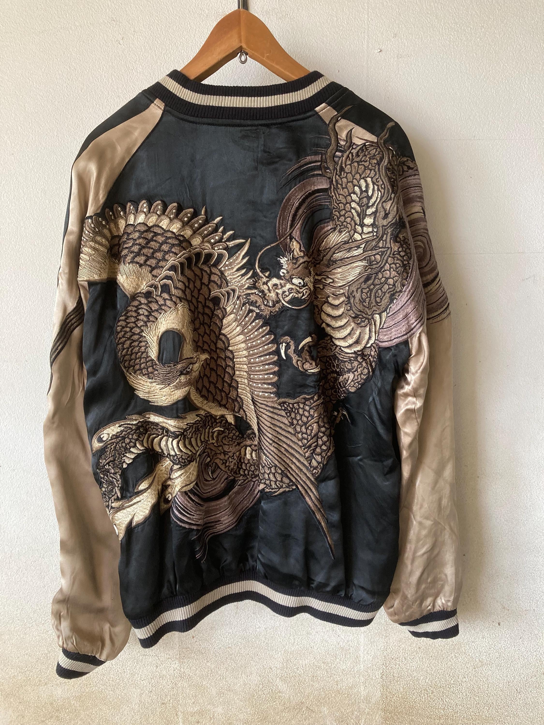 Souvenir Jacket Rayon Embroidery Japan Yakuza Sukajyan Delinquent