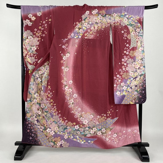 Furisode Kimono Red, Silk Furisode, Wedding Kimono