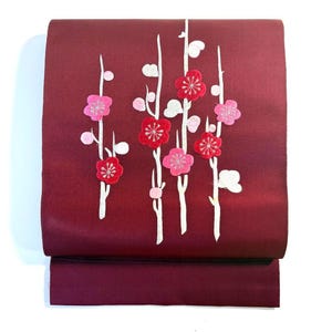 Obi Belt Kimono, Red Obi, Silk Obi Belt, Vintage Obi, Japanese Fabric, Red Obi Silk, Nagoya Obi, Red Obi Sash,