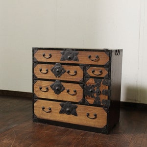 Japanese Chest, antique chest, Japanese Tansu, Dansu, Handmade Storage, Vintage Safe Box, Wood chest, Handmade Tansu, Japanese Safe Box,