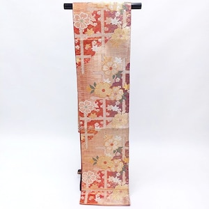 Authentic kimono obi, Obi Belt Kimono, White Obi, Silk Obi Belt, Vintage Obi, Japanese Fabric, Fukuro Obi, Pink Obi Sash, Floral obi,
