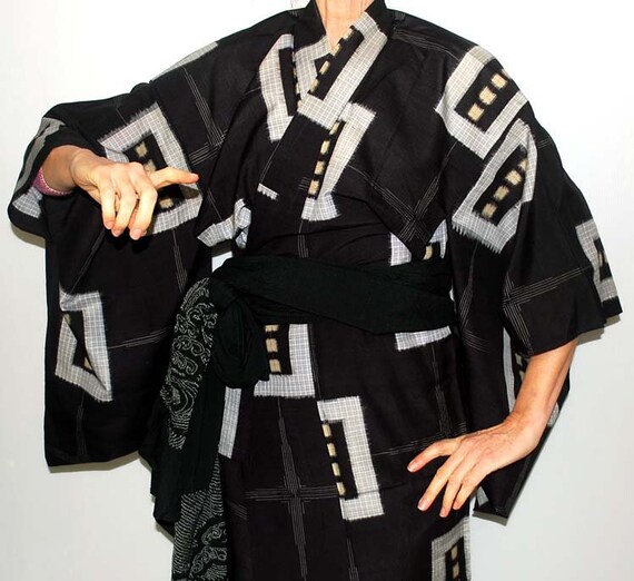 Sheer Kimono Black, getting ready robe, Sexy Kimon