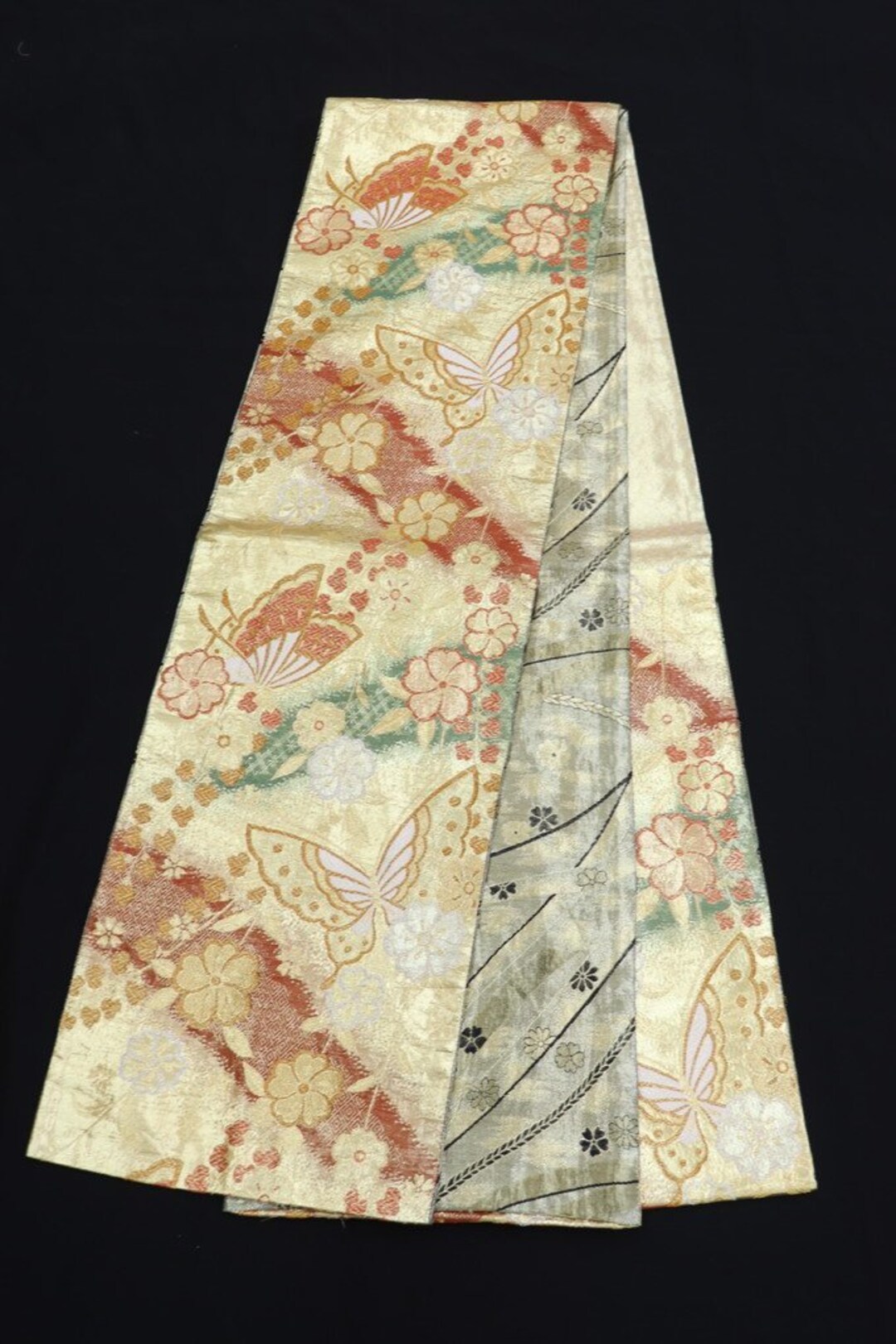 Obi Belt Kimono, Gold Obi, Silk Obi Belt, Vintage Obi, Japanese Fabric
