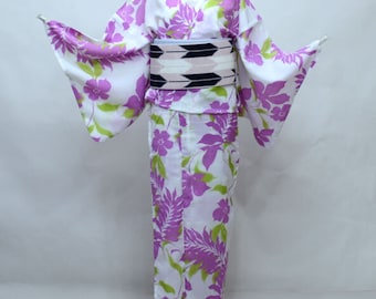 Japan Purple Robe Purple Yukata Cotton Kimono Japanese Robe, Yukata From Japan, Cotton ...