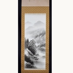 Kakejiku hanging scroll for zen temple, Japanese antique, printed art, Japanese Art, Asian Art,