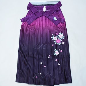 Hakama , Purple Hakama, Womens Kimono Skirt, Floral Hakama, Kimono Pants, Sakura, Japanese Hakama,