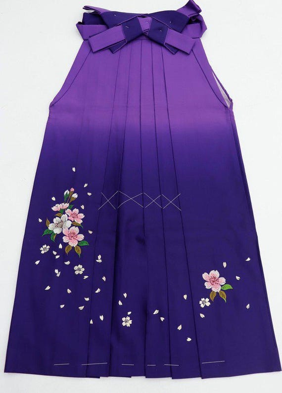Hakama , Purple Hakama, Womens Kimono Skirt, Floral Hakama, Kimono Pants, Sakura, Japanese Hakama,