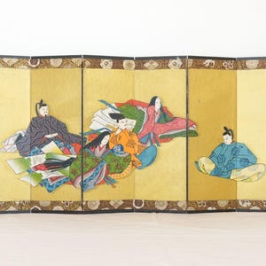Small Japanese Byobu panel folding screen