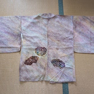 Seide Haori Kimono, Shibori Kimono Jacke, lila Haori Seide, kurze Kimono Jacke, japanische Jacke, Vintage Haori, Damen Haori, Seide Haori