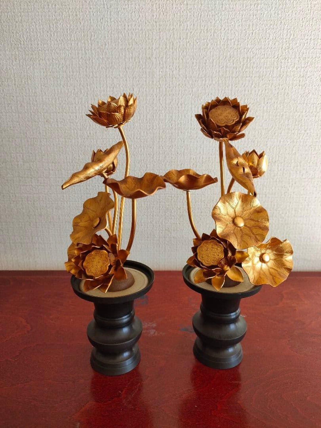 Japanese Vintage Buddhist Altar Ware Flower 220mm Tall Ornament - Etsy