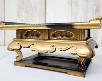Altare In Legno Bambù Per Santuario - Piedistallo Per Statue Buddha, Meditazione, 40x32x48 Cm