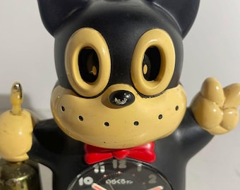 リズムのらくろ目覚まし時計 日本の黒犬アニメ ヴィンテージ - Etsy 日本