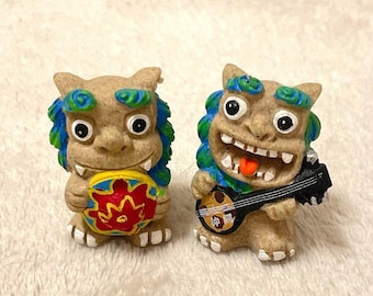 Shisa Side Standing Guardian Lion from Okinawa Ryukyu Japan Traditional figurine