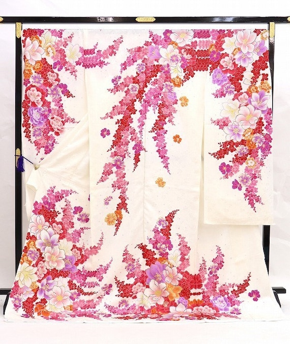 Furisode Kimono Pink, Silk Furisode, Wedding Kimon