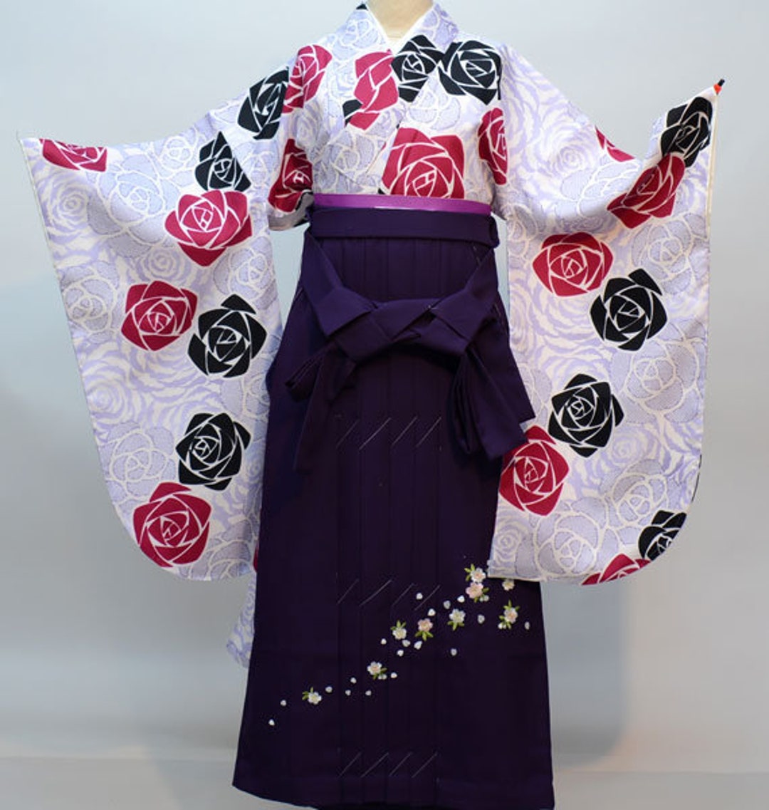 Furisode Kimono & Hakama Jyuban Furisode White Womens - Etsy