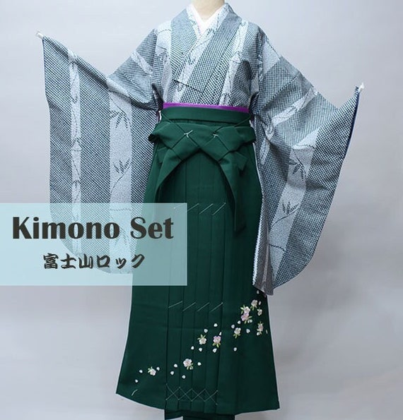 Furisode Kimono & Hakama Jyuban Furisode Black Womens 