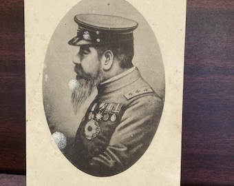 Japan WW2 Antique Prewar Picture Post Card Military Memorial Art Meiji Emperor