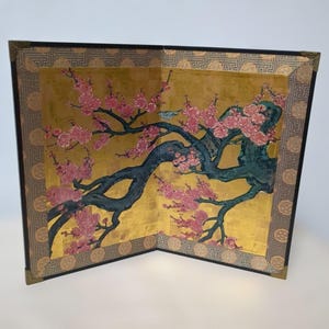 Japanese small panel folding screen Byobu stand