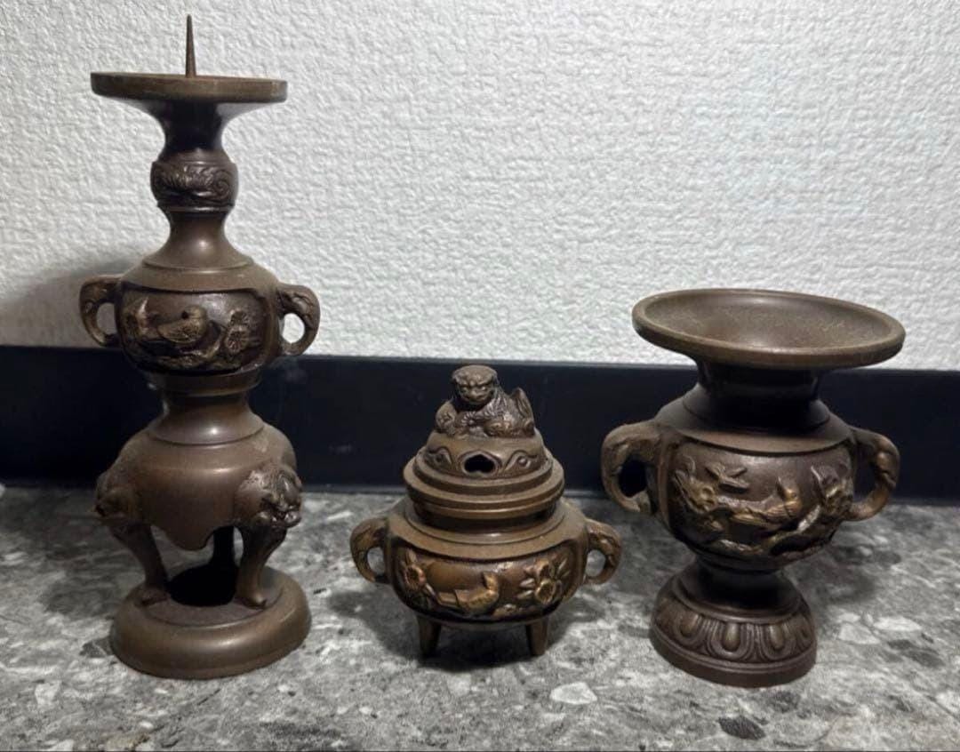 Japanese Vintage Buddhist Altar Ware Set Ornament Incense Burner Ect - Etsy