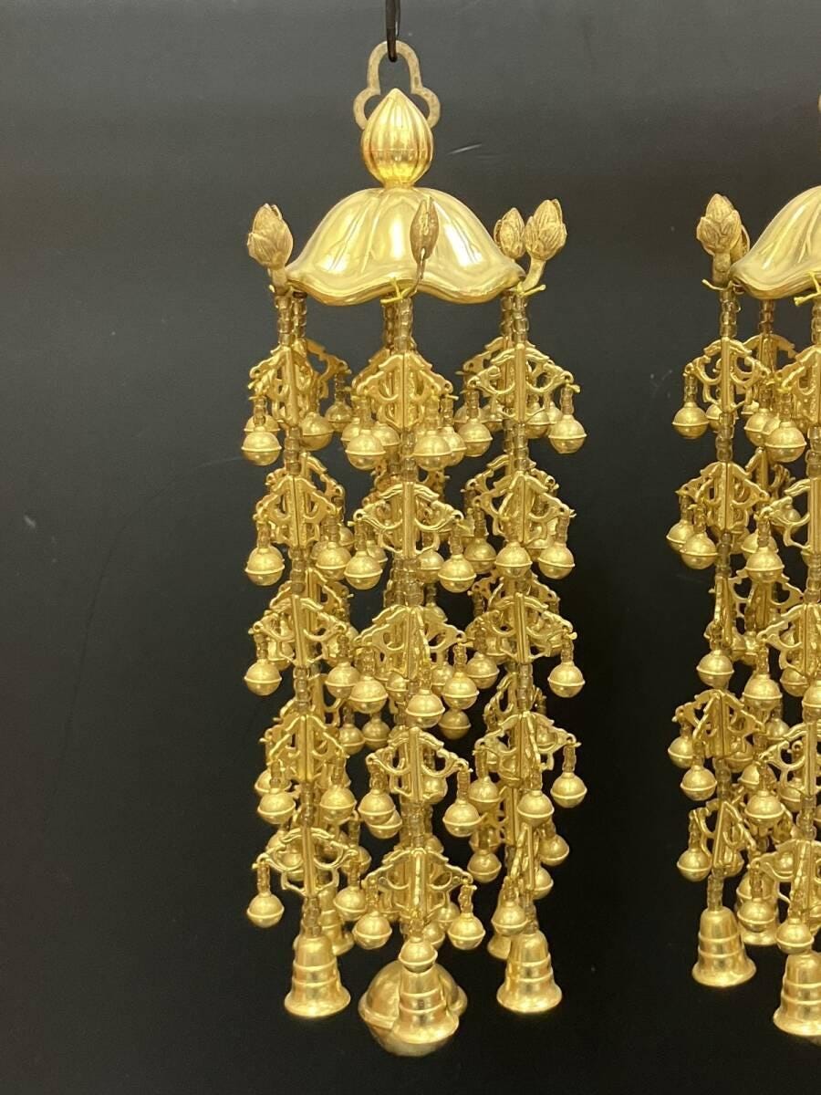 Japanese Vintage Buddhist Altar Ware Lotus Flower 245mm Long Ornament ...